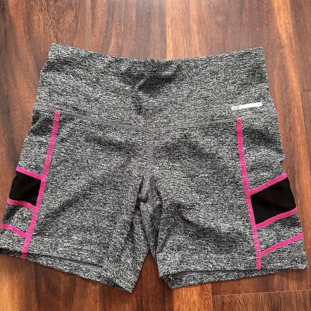 Gray and Pink Women's Athletic Shorts